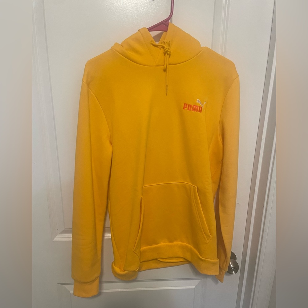 Orange puma hoodie size large